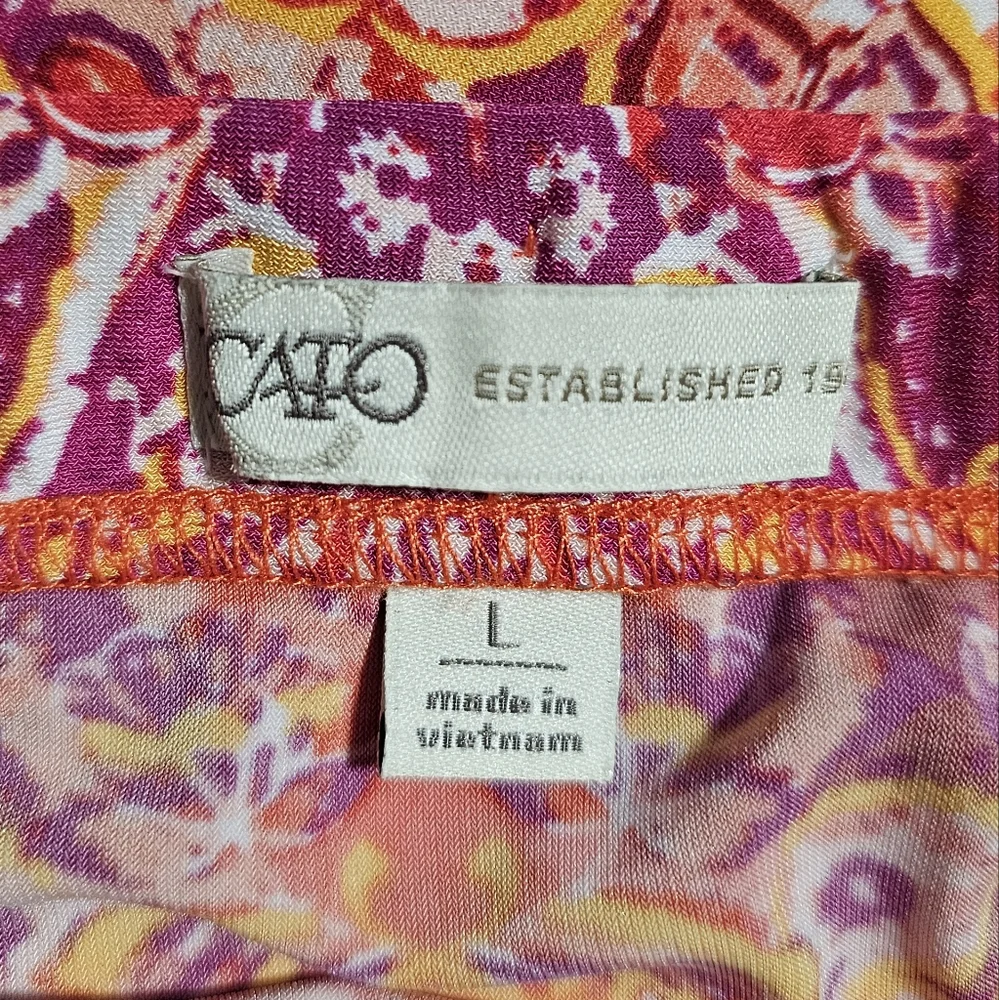 Cato Vibrant Pink and Orange Maxi Skirt - Picture 2 of 4